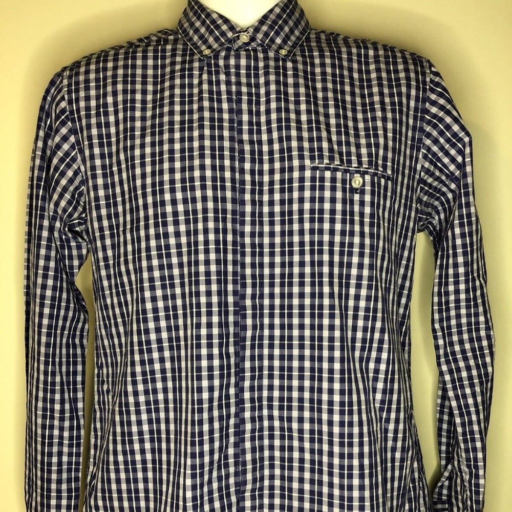 byCorpus Check Gingham Long Sleeve Shirts Purple Small